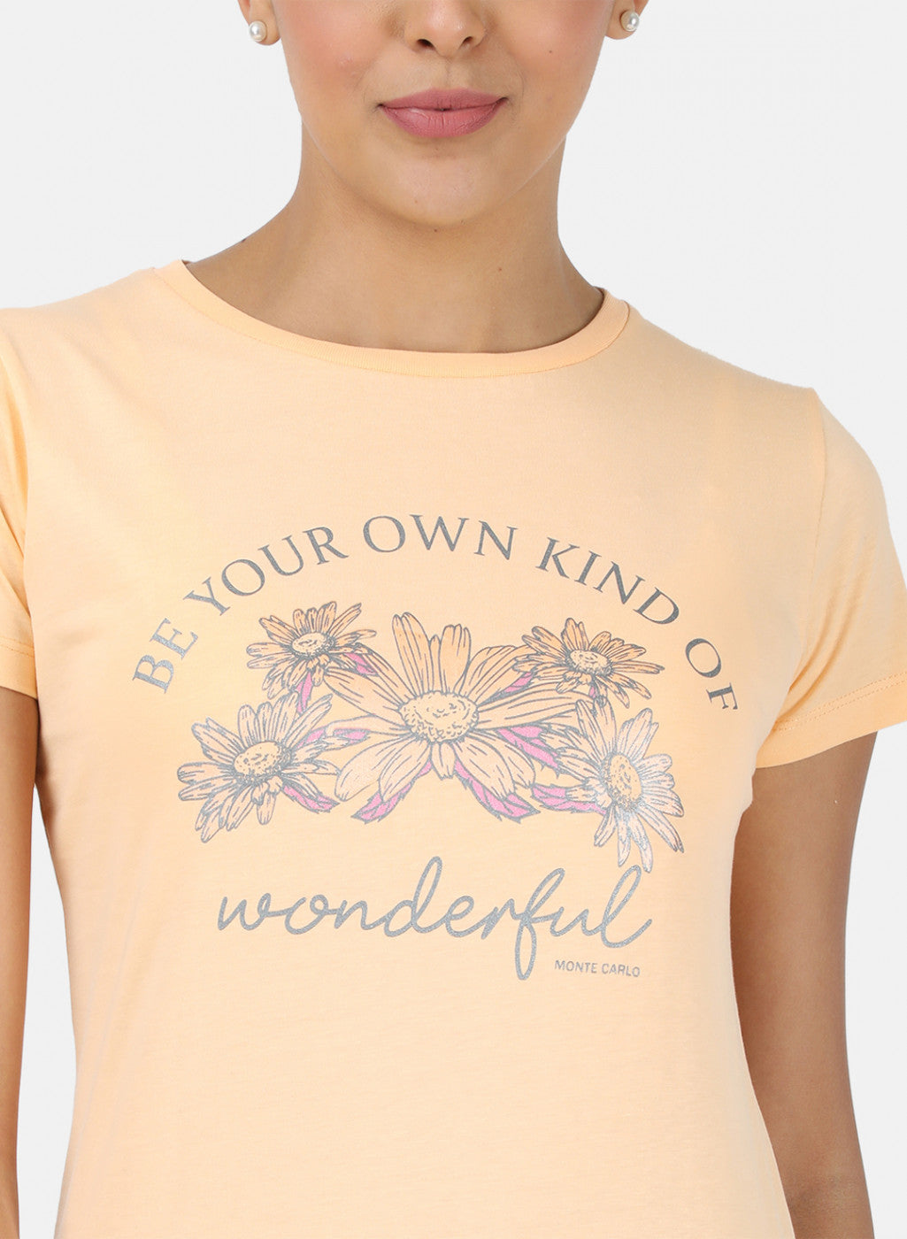 Womens Peach & Blue Printed Top 2Pc Set