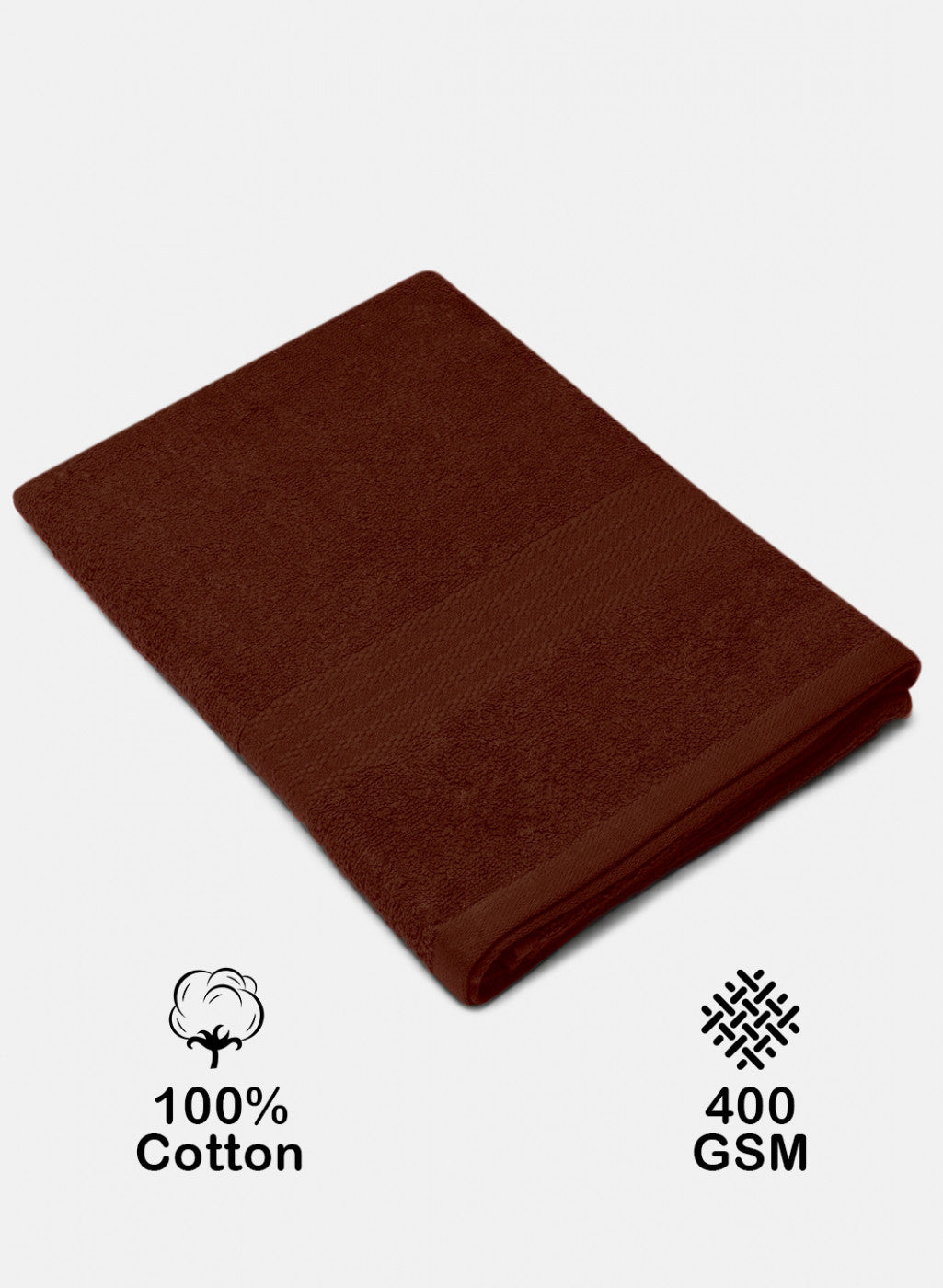 Brown Cotton 400 GSM Bath Towel
