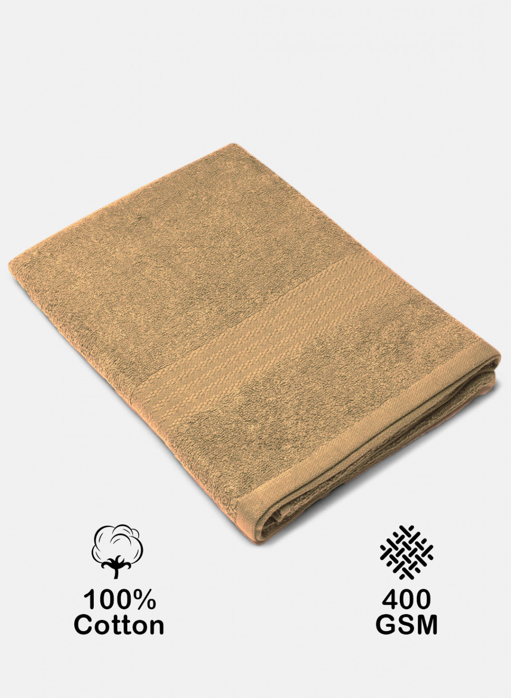 Beige Cotton 400 GSM Bath Towel