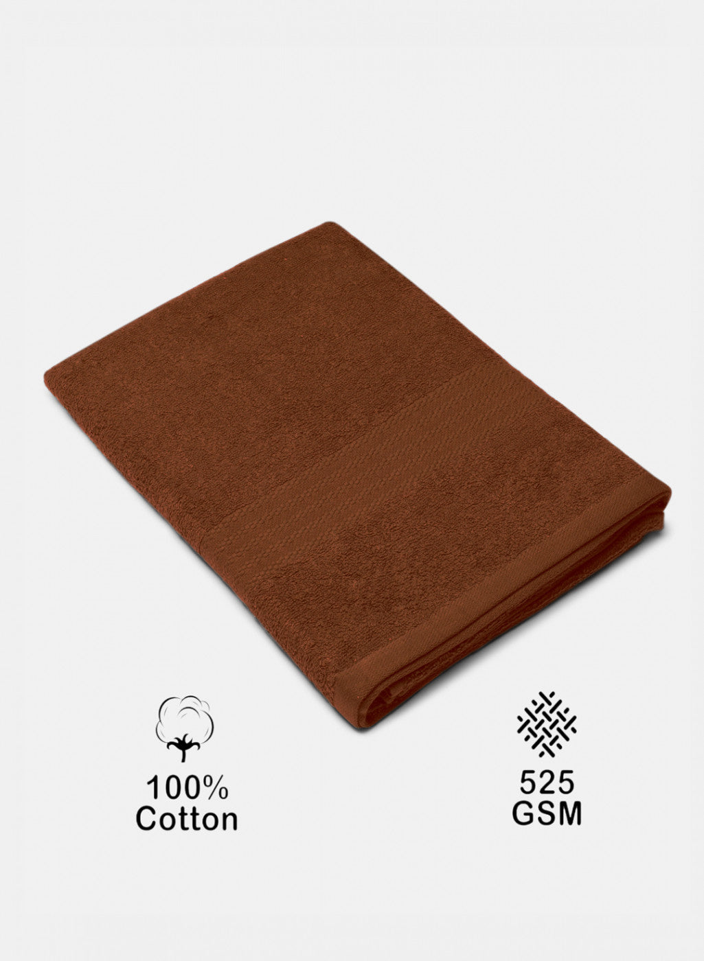Brown Cotton 400 GSM Bath Towel
