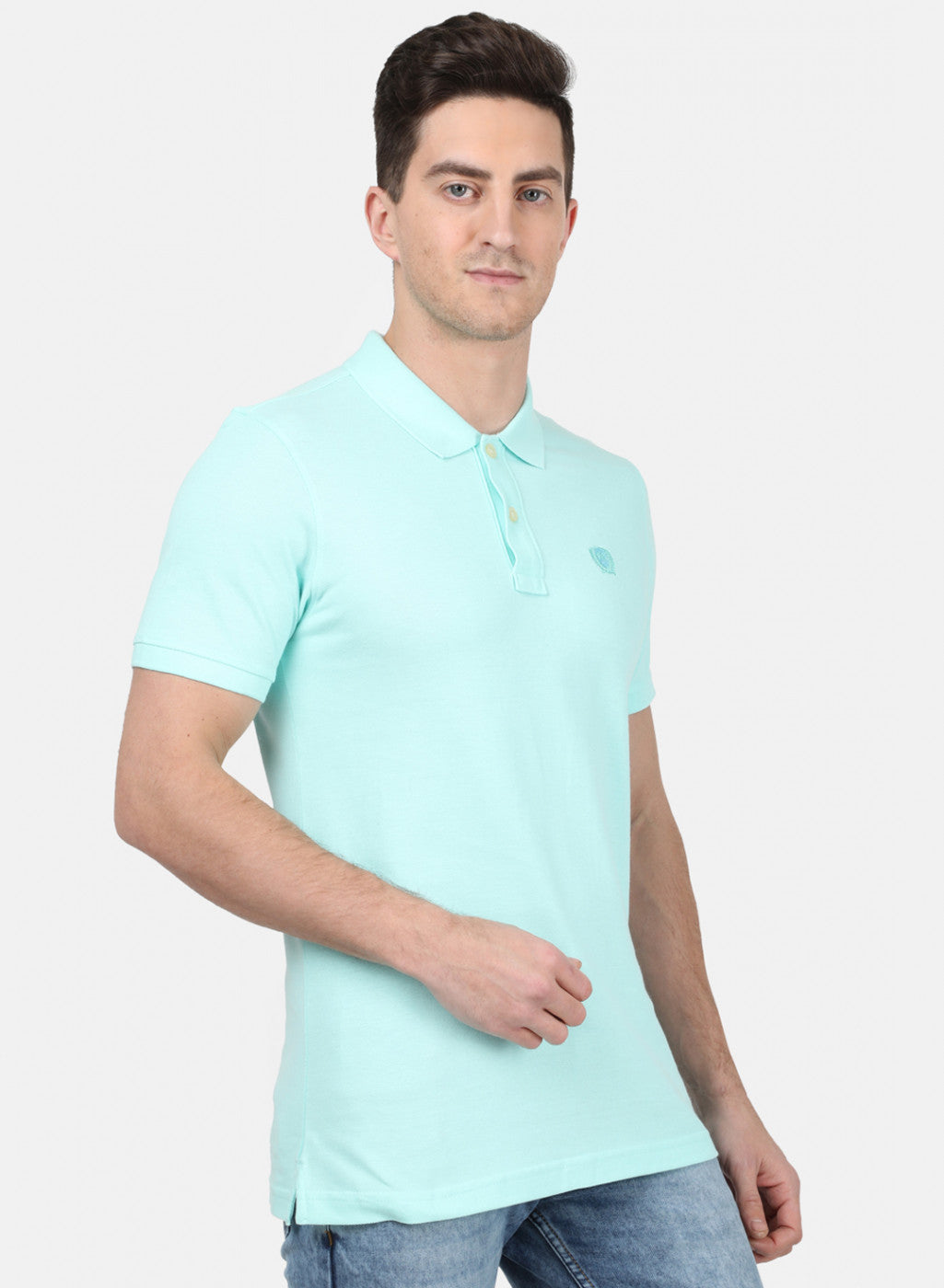 Mens Sky Blue Plain T-Shirt