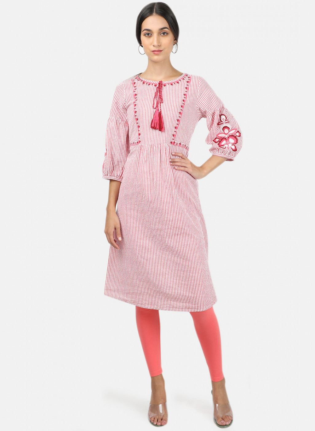 Womens Orange Plain Legging