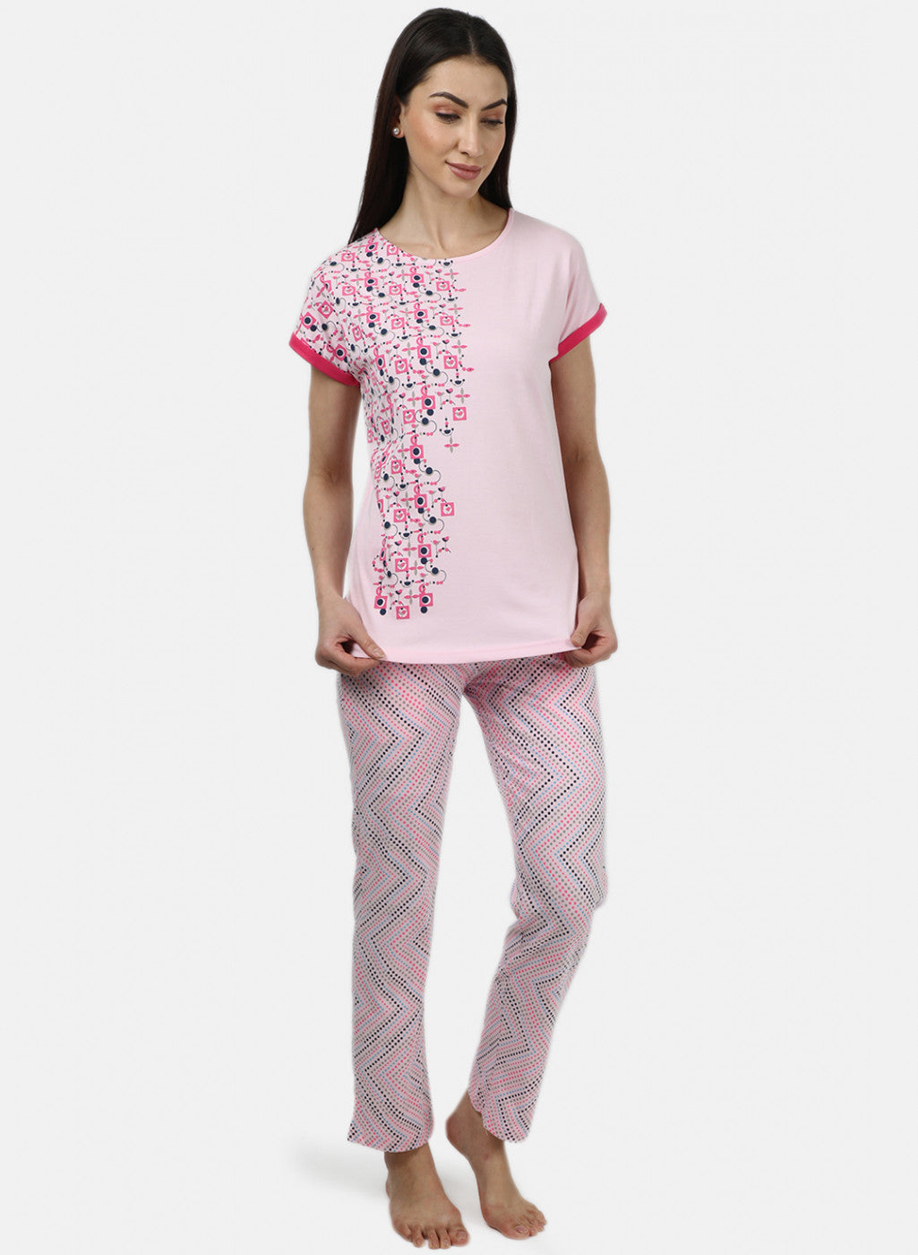 Womens Pink Printed Lower Sets