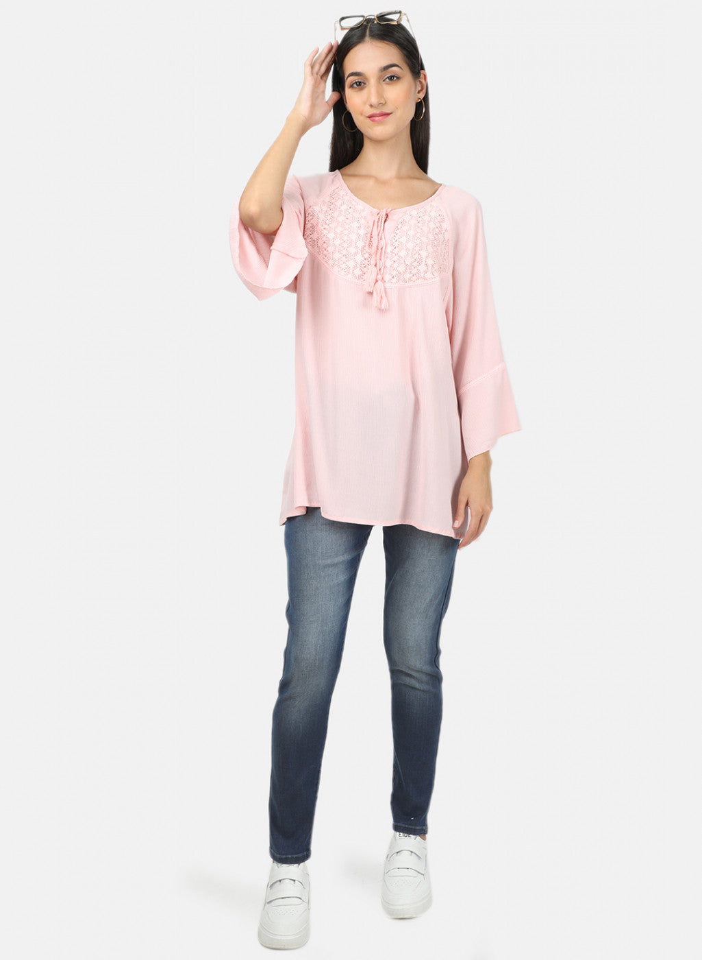 Womens Pink Plain Top