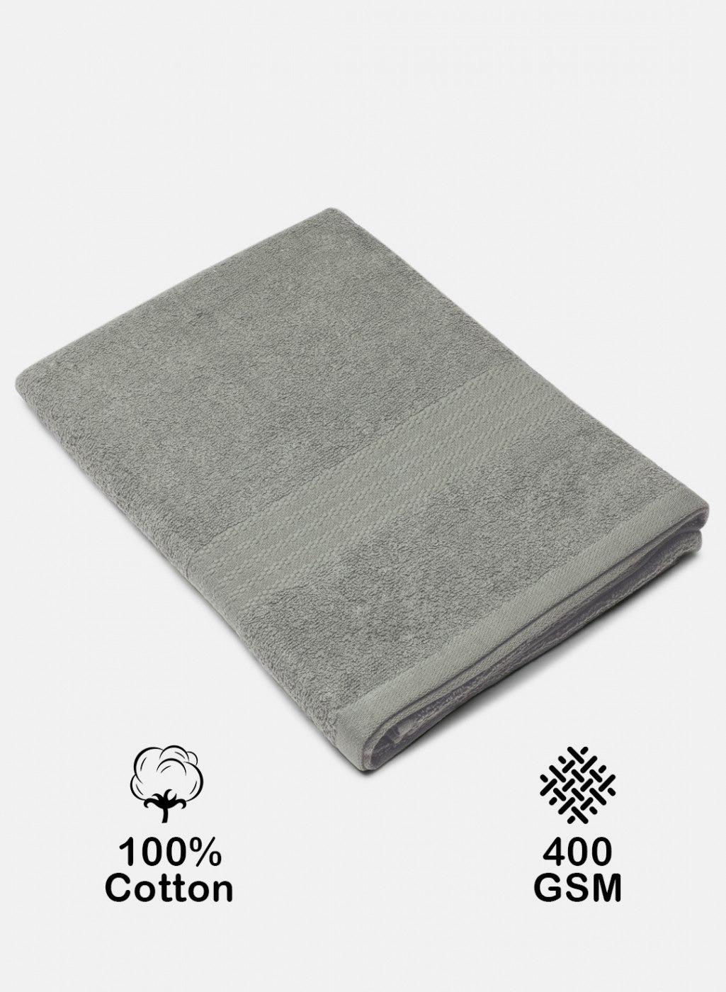 Grey Cotton 400 GSM Bath Towel