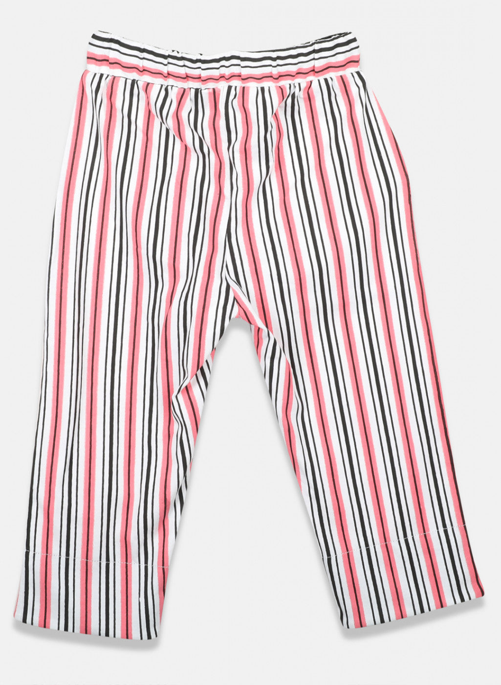 Girls Black & Off White Printed Capri Set