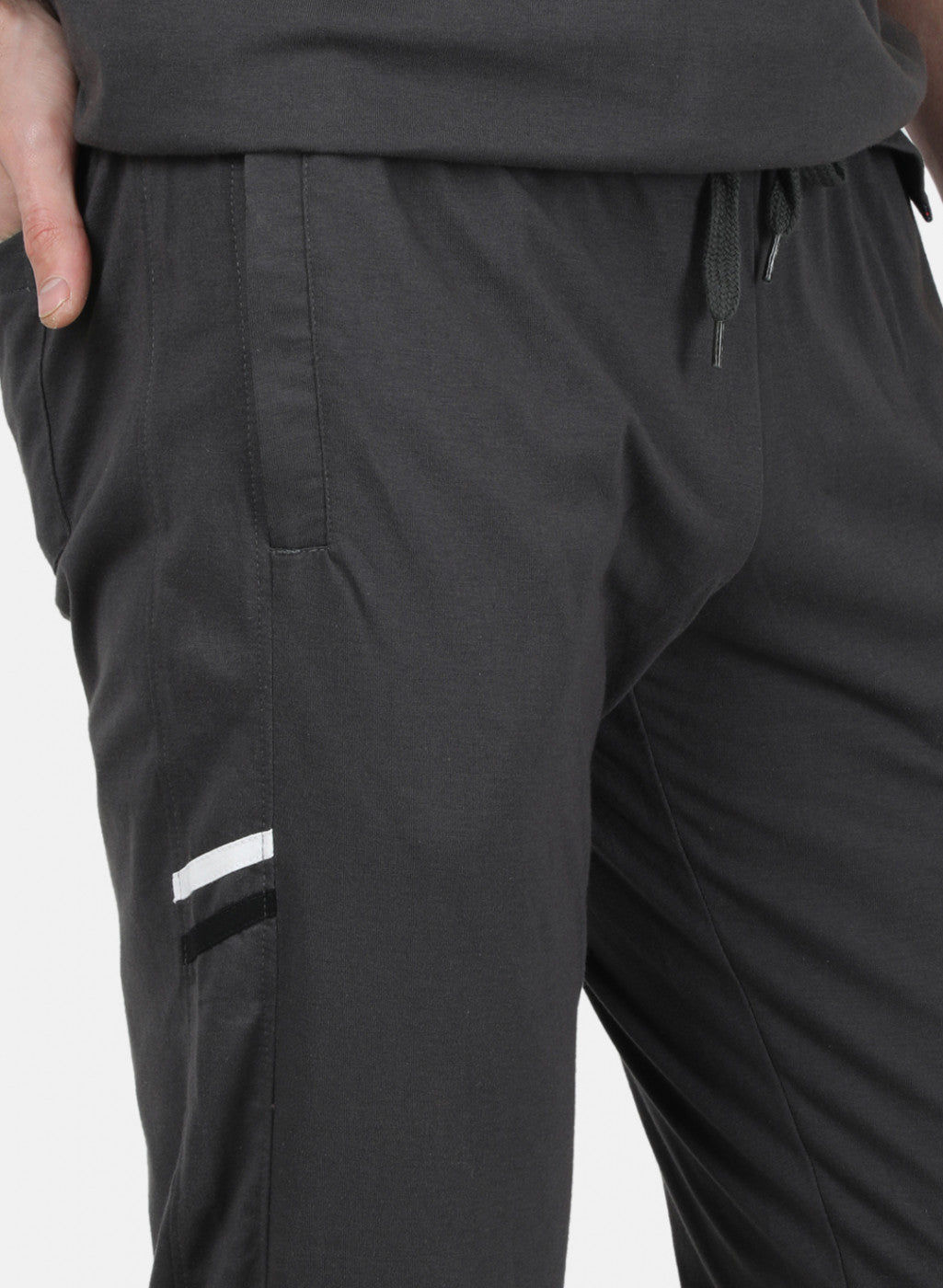 Mens Grey Stripe Lower Set