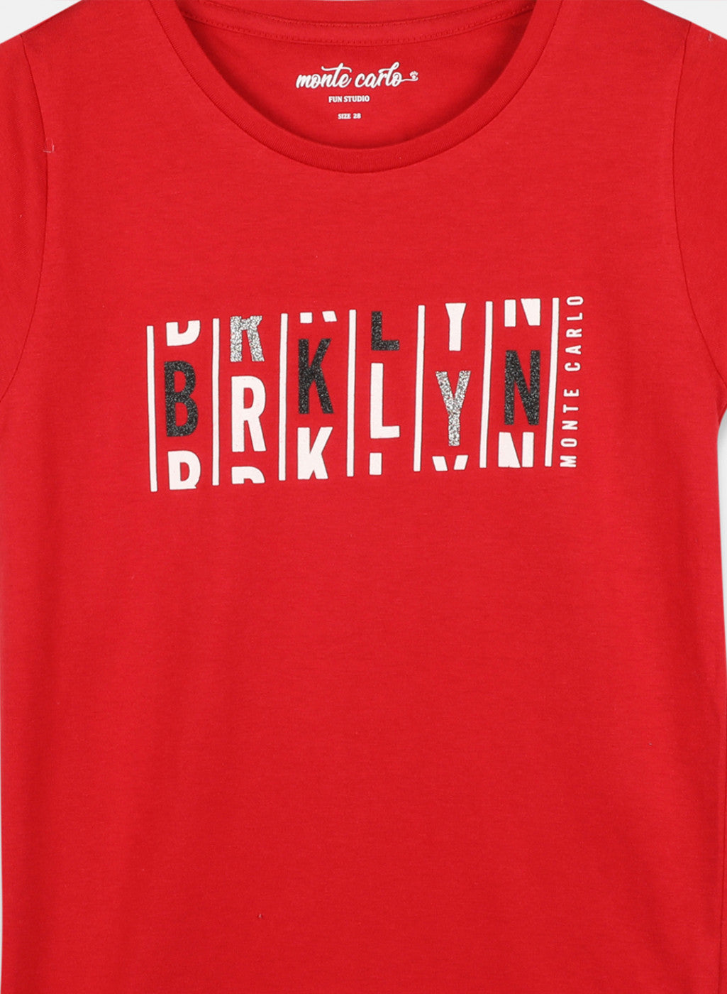 Girls Red & Green Printed Top 2 Pc