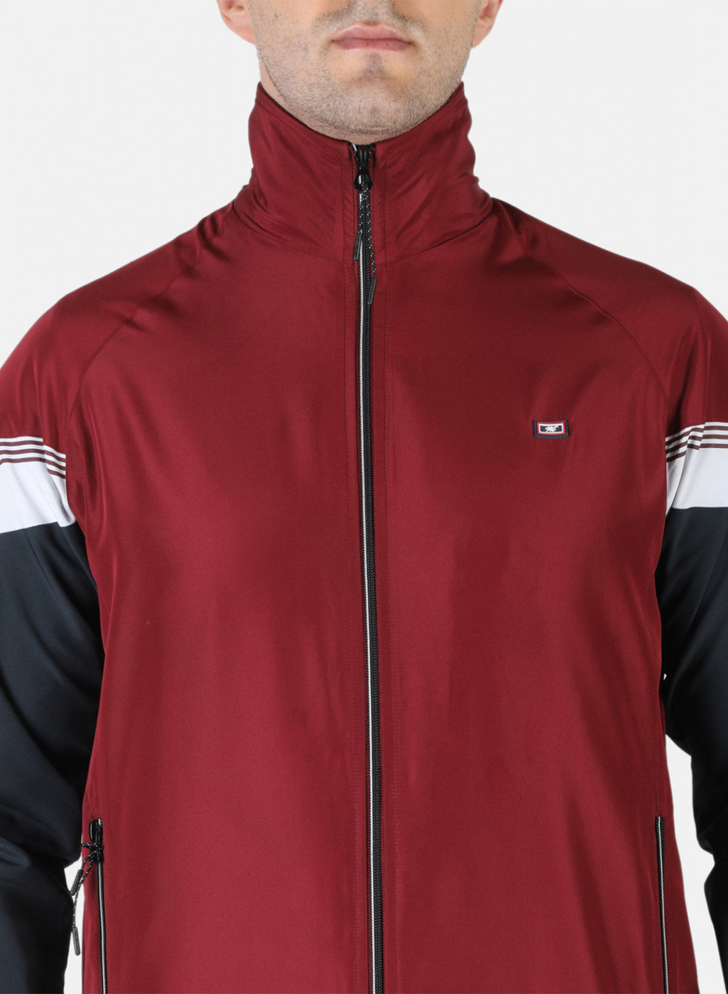 Men Maroon Plain Tracksuit