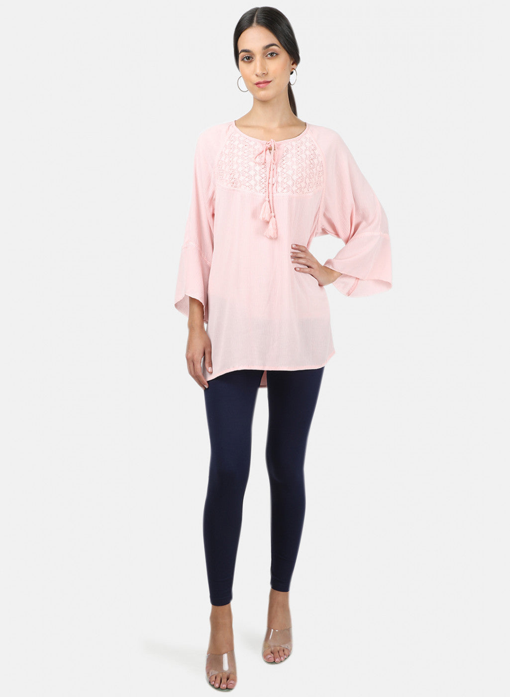 Womens Blue Plain Legging