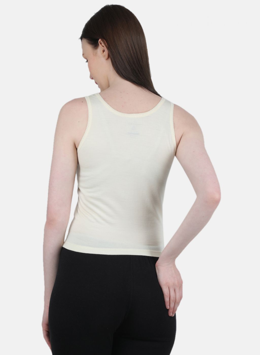 Women Cream Solid Thermal Blouse