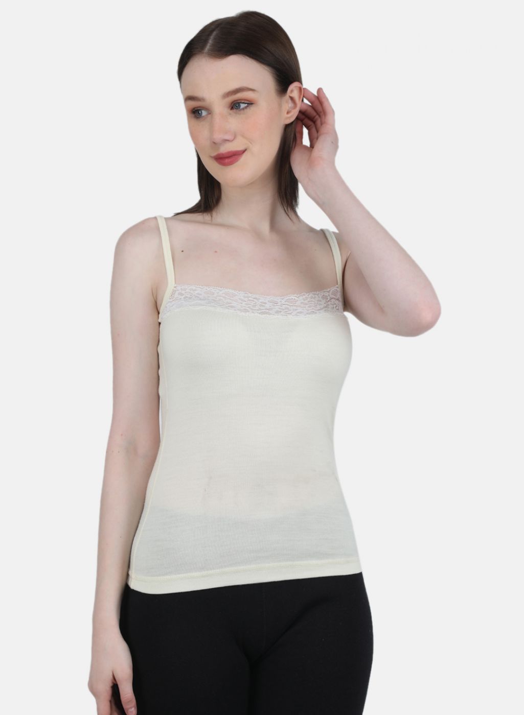 Buy Women Cream Solid Thermal Vest Online in India - Monte Carlo