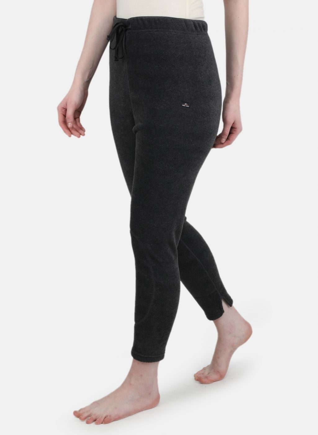 Women Grey Self Design Thermal Lower