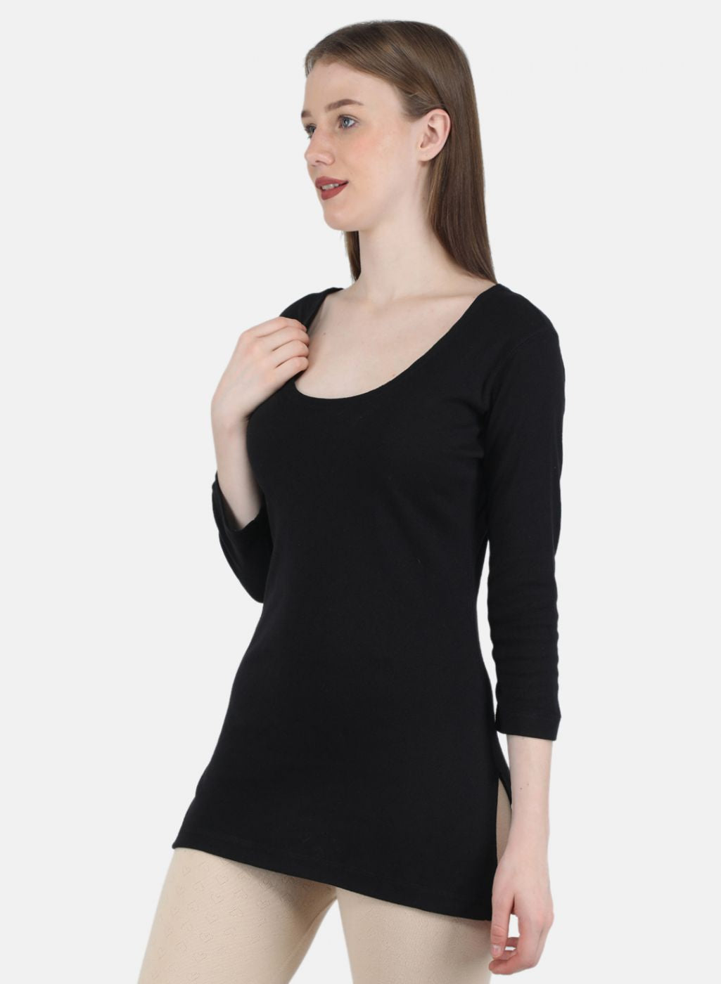 Women Black Solid Thermal Vest