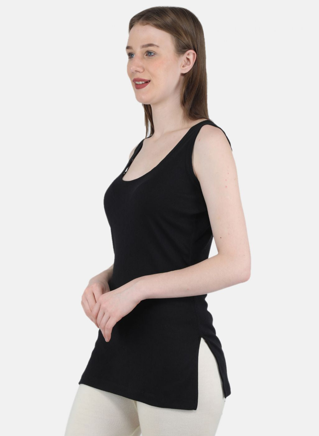 Women Black Solid Thermal Vest