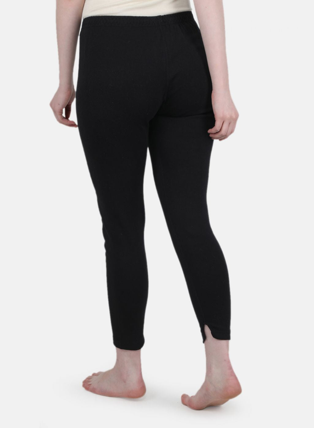 Women Black Solid Thermal Lower