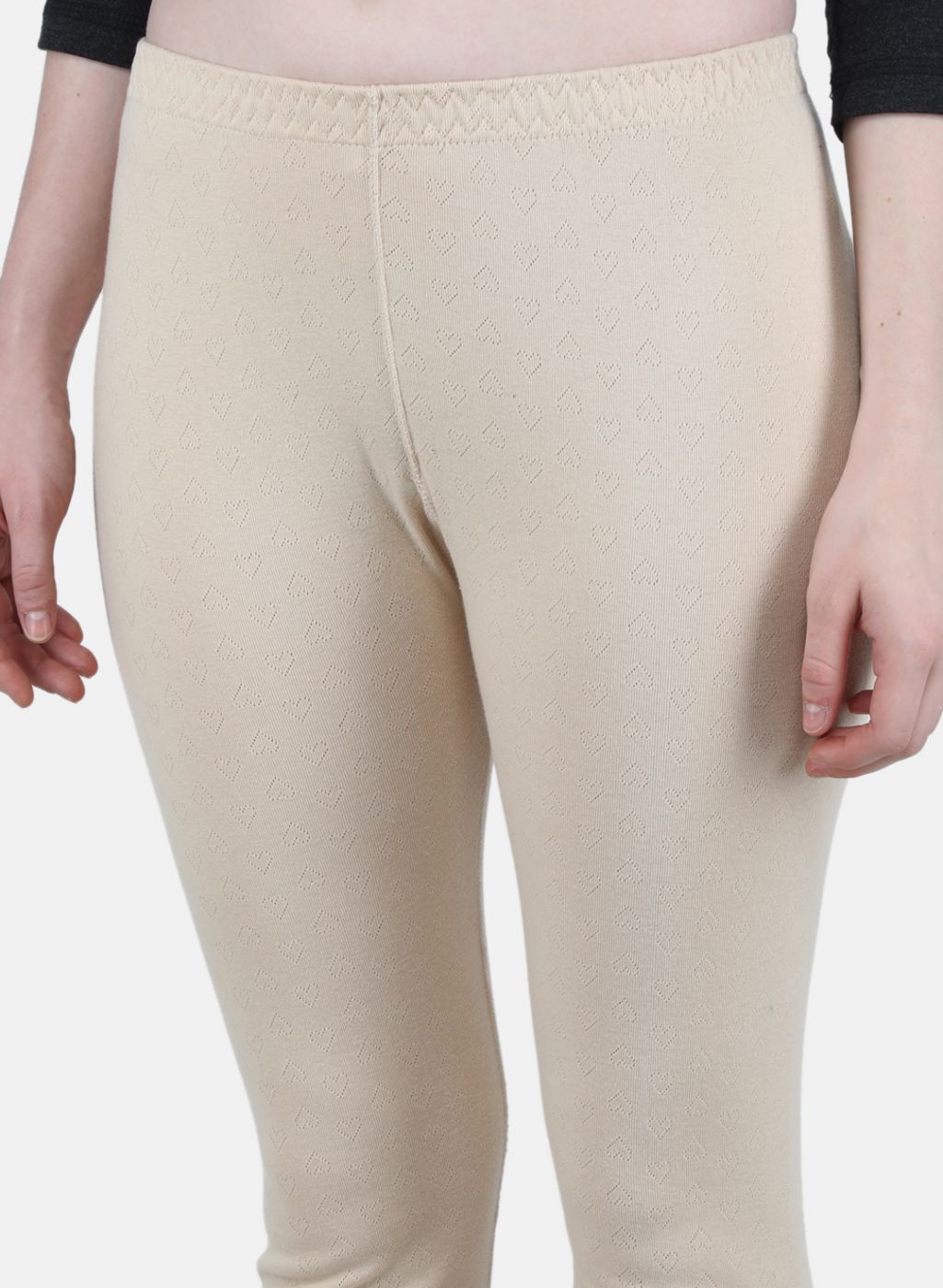 Women Beige Solid Thermal Lower