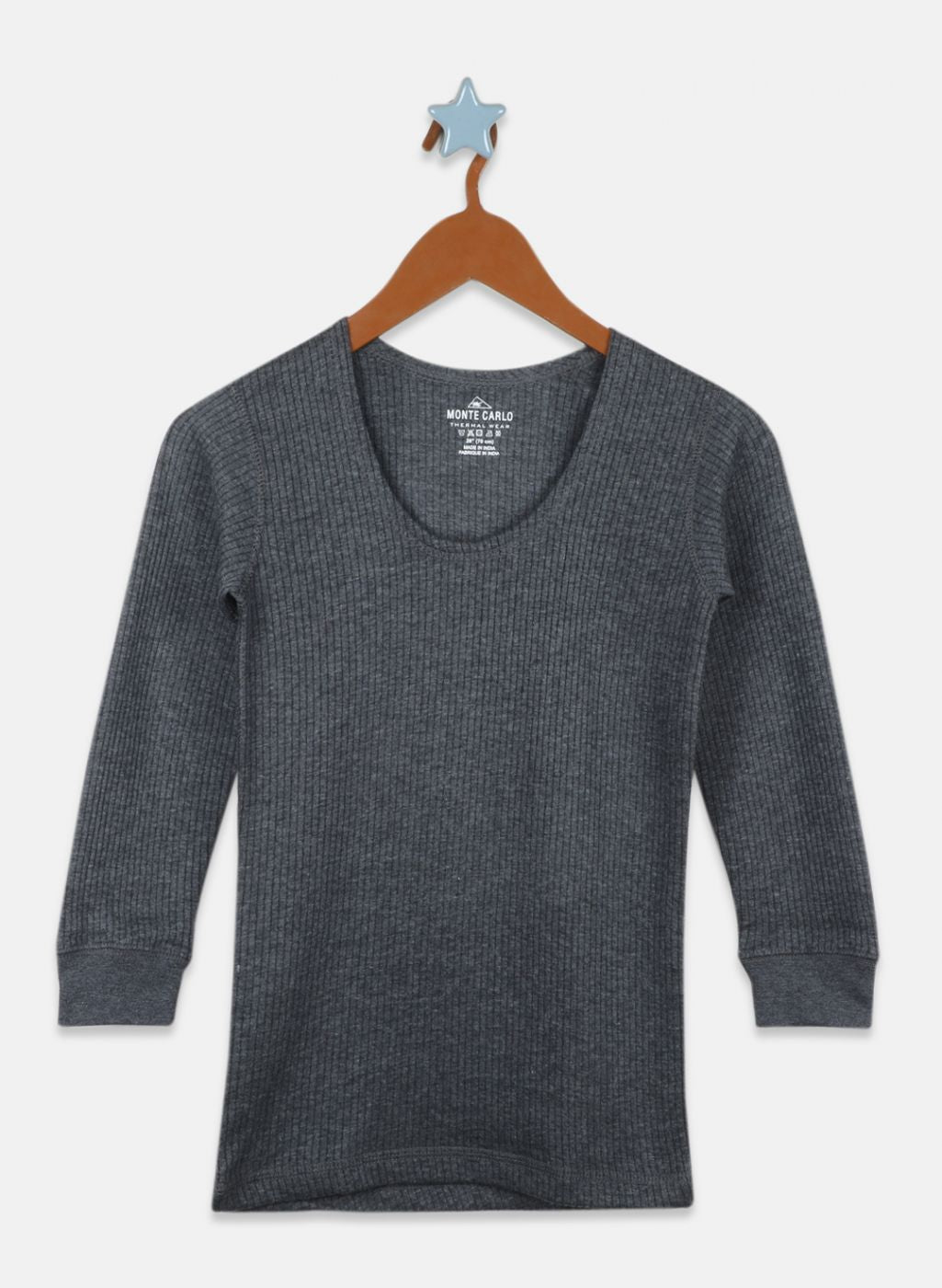 Boys Grey Solid Thermal Vest