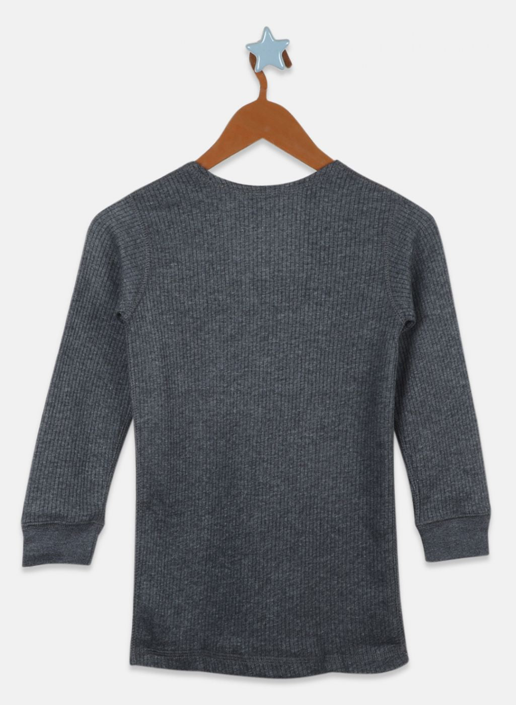 Boys Grey Solid Thermal Vest