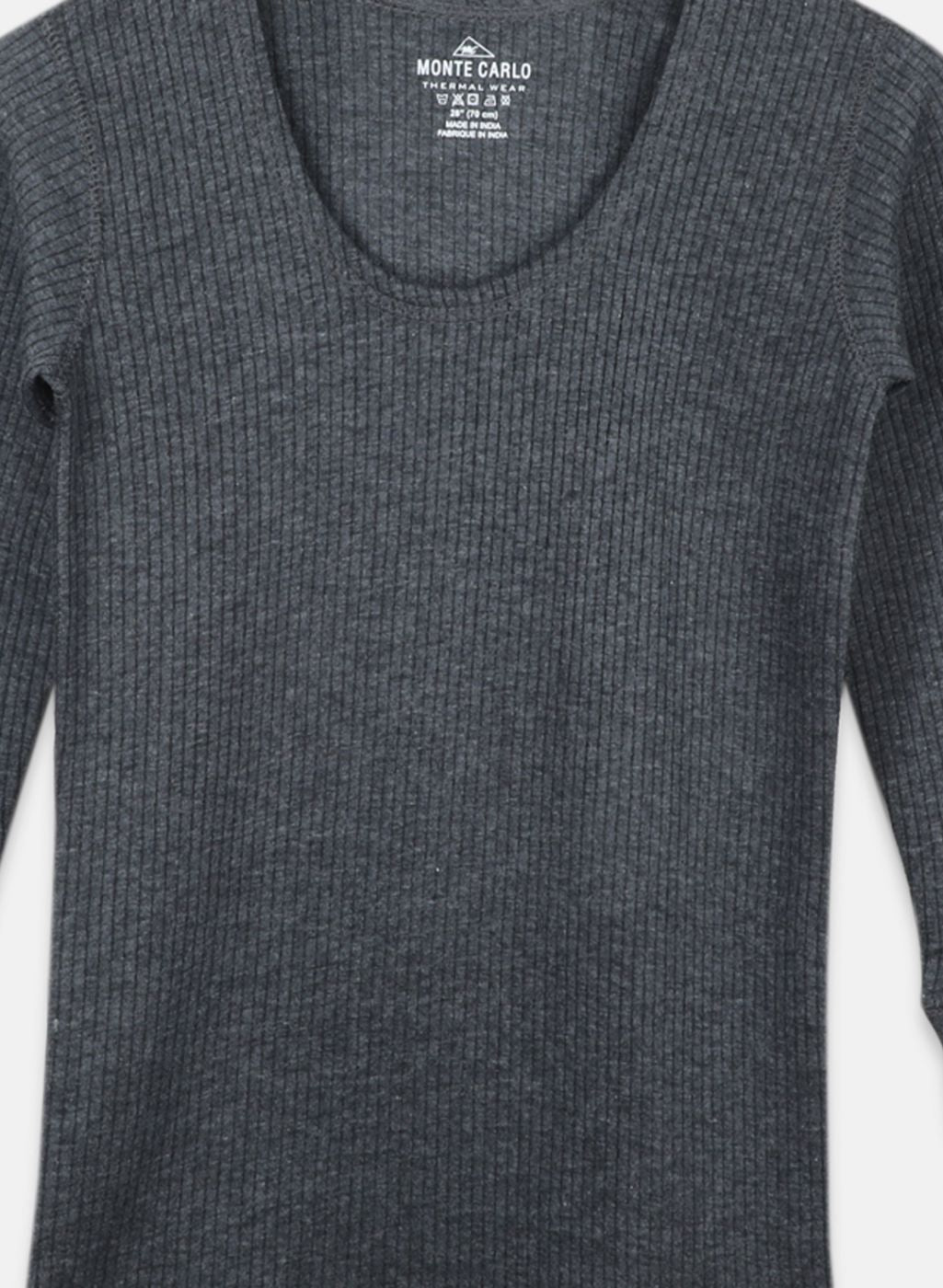 Boys Grey Solid Thermal Vest