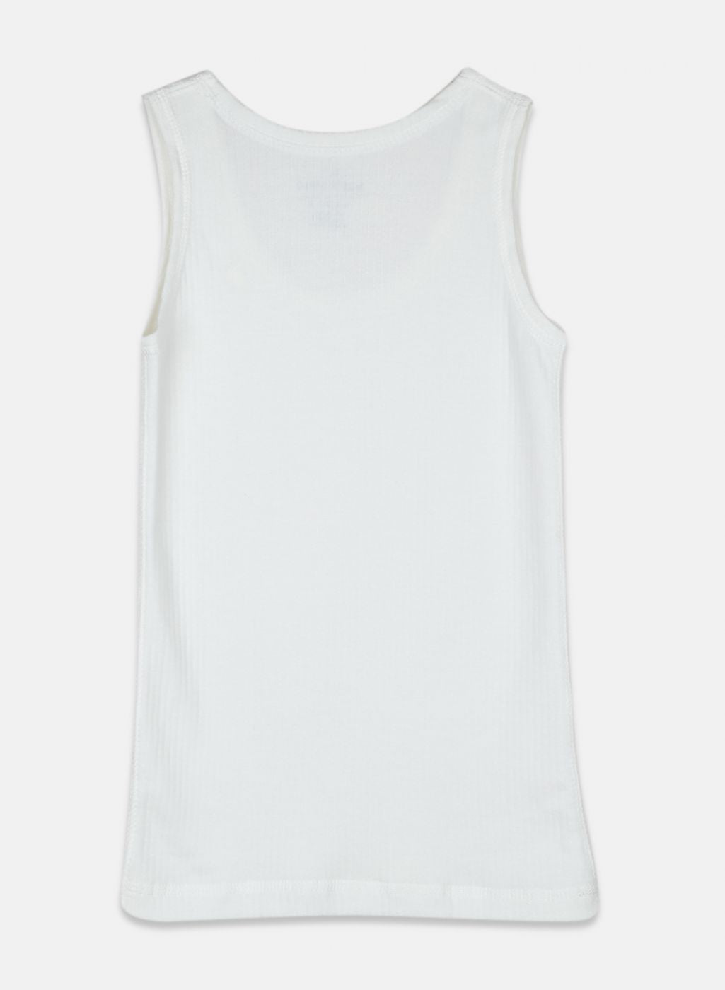 Boys Off White Solid Thermal Vest