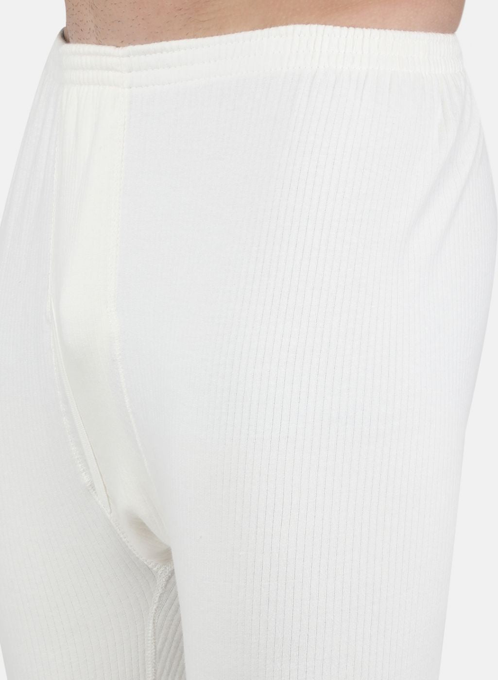 Men Off White Solid Thermal Lower