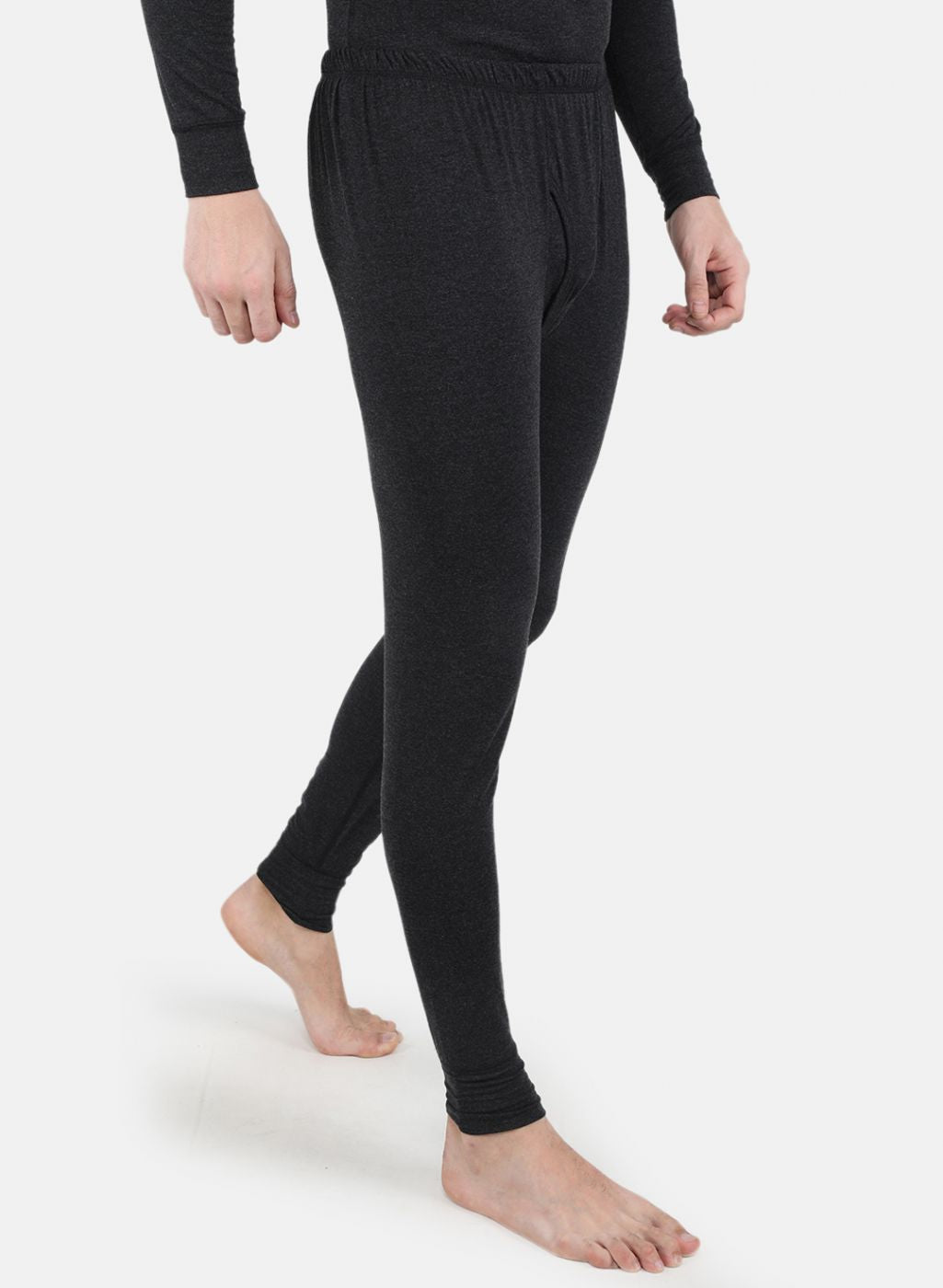 Men Grey Solid Thermal Lower