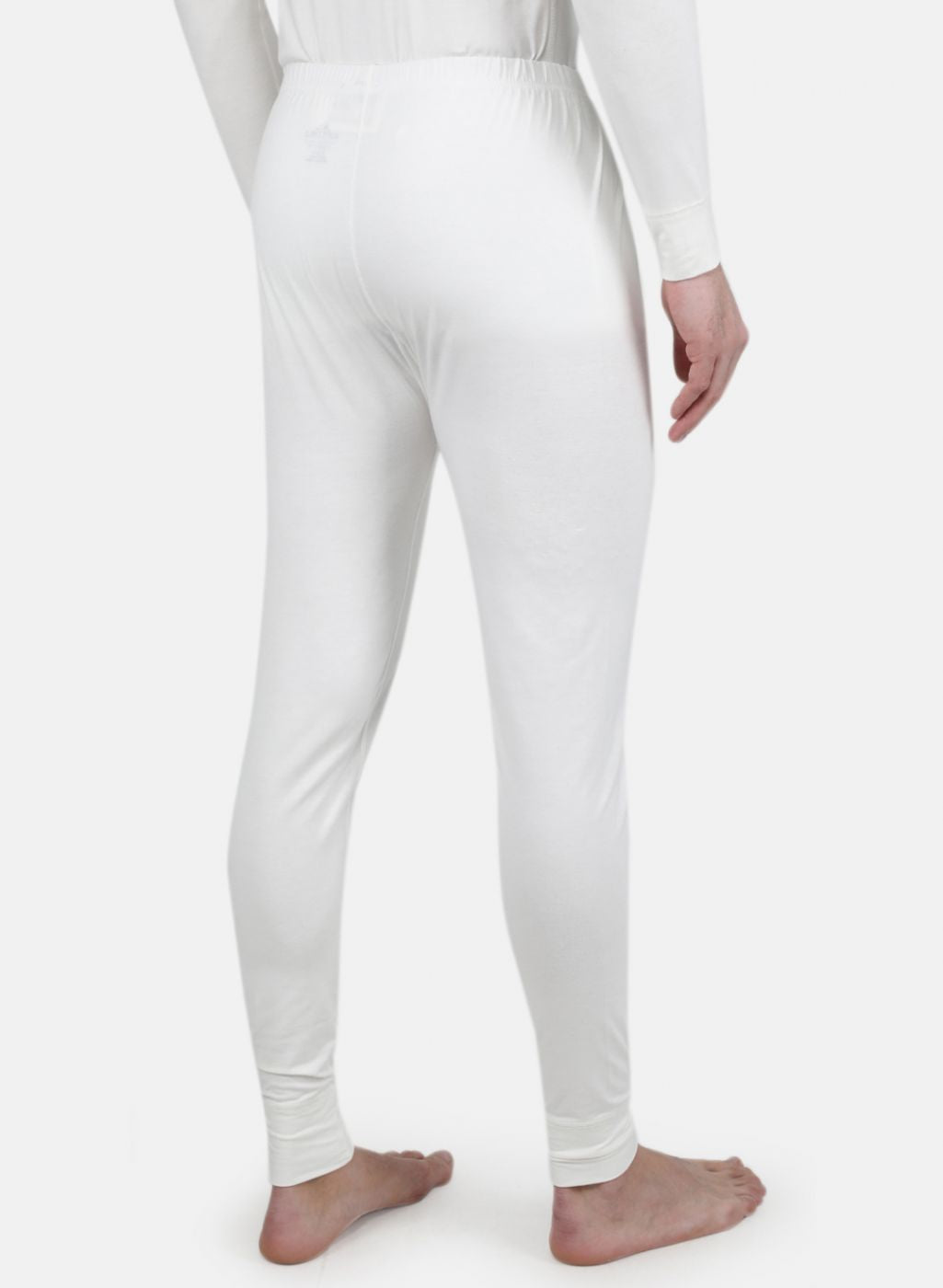 Men Off White Solid Thermal Lower