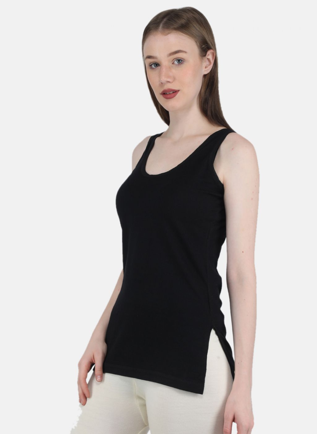 Women Black Solid Thermal Vest