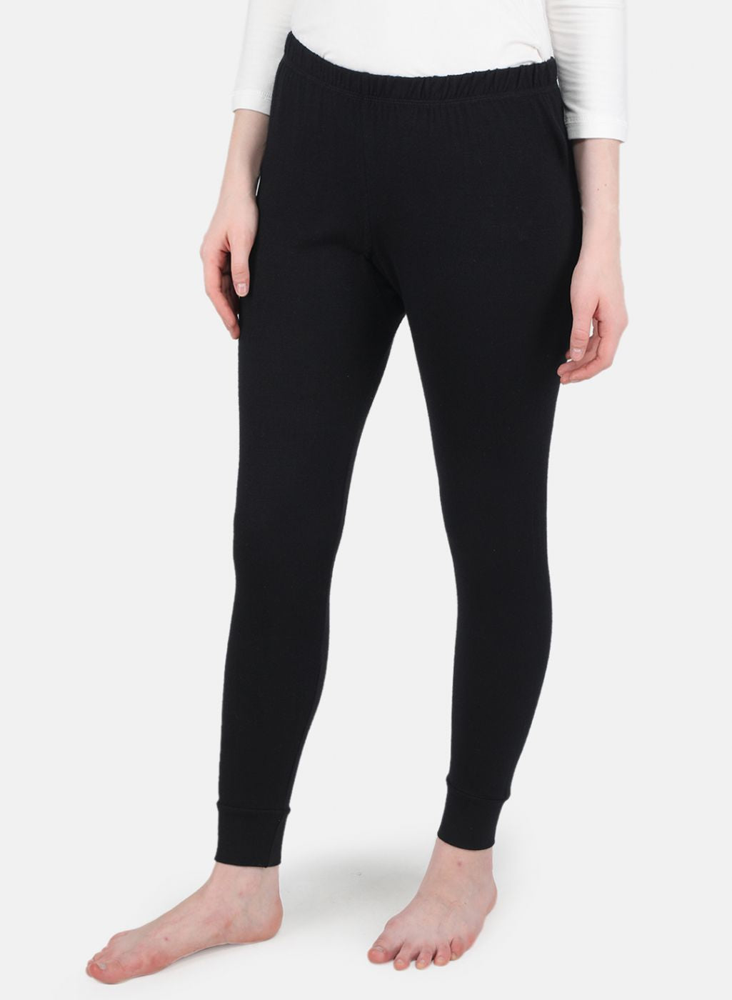 Women Black Solid Thermal Lower