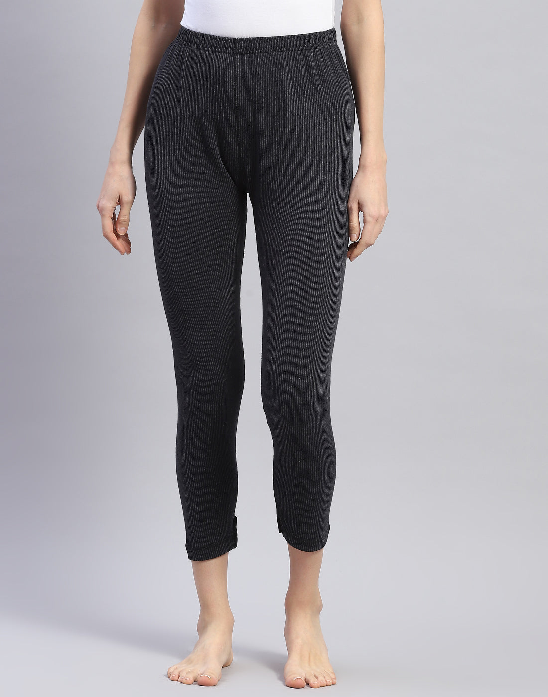 Women Black Solid Thermal Lower