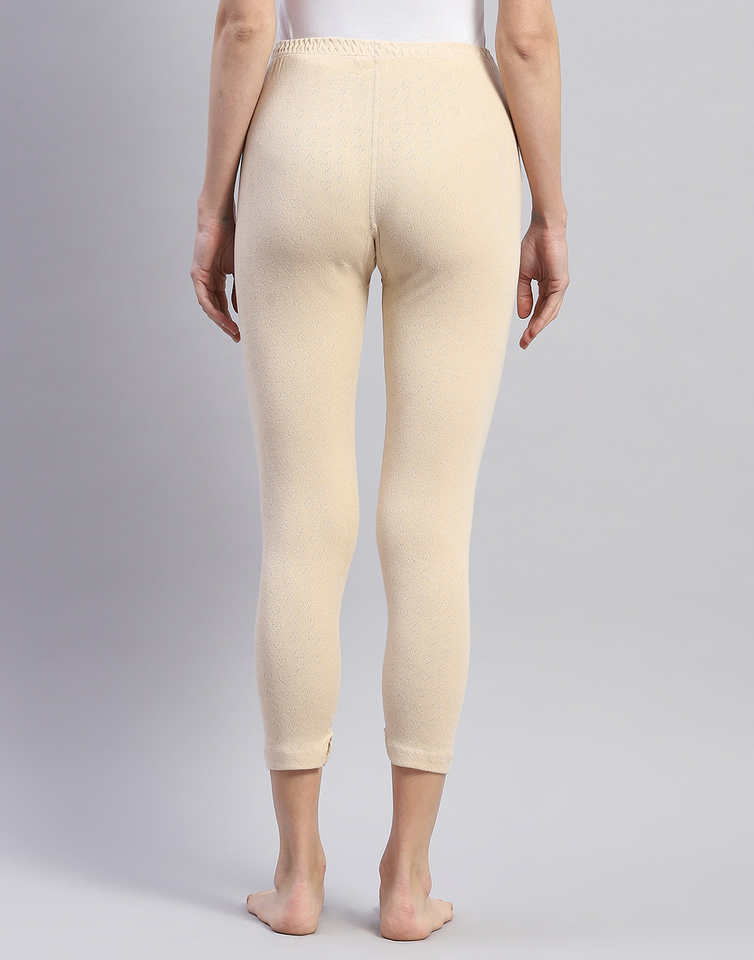 Women Beige Solid Thermal Lower