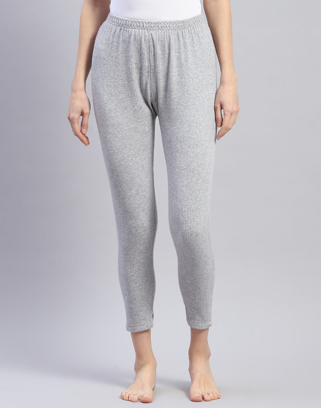 Women Grey Solid Thermal Lower