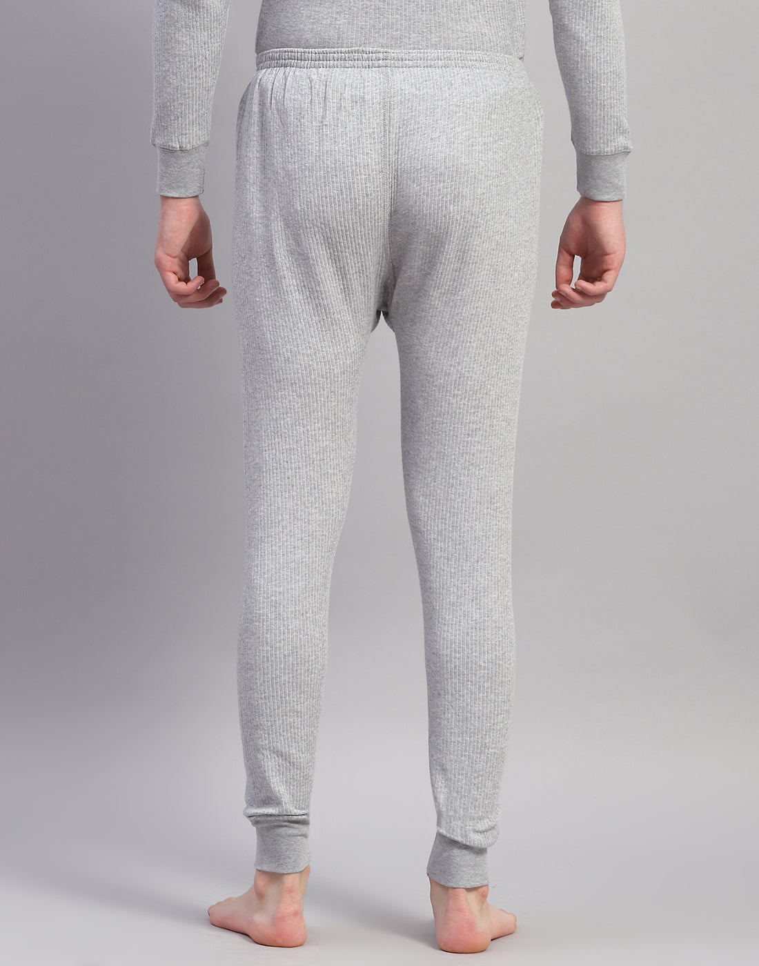 Men Grey Solid Thermal Lower