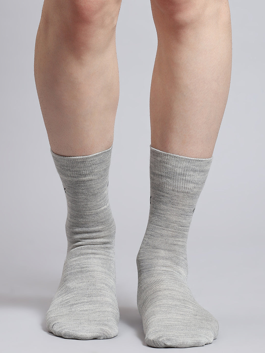 Men Pure Wool Solid Mid Calf Length Socks (1 Pair)