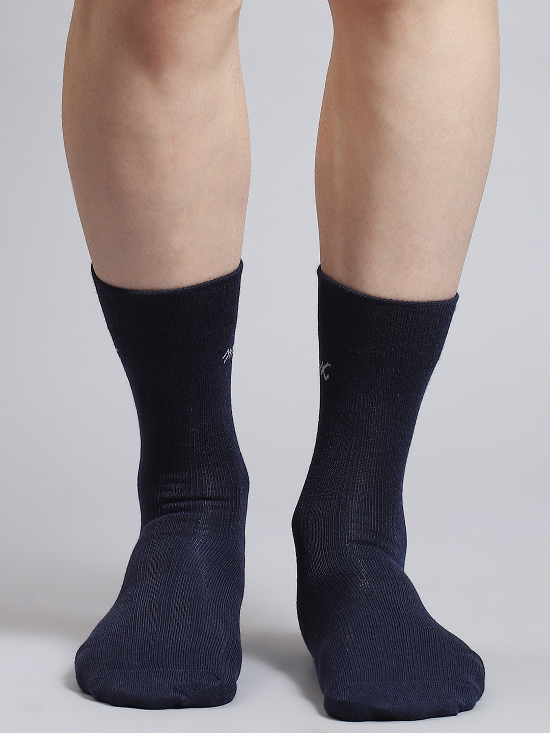 Men Pure Wool Solid Mid Calf Length Socks (1 Pair)