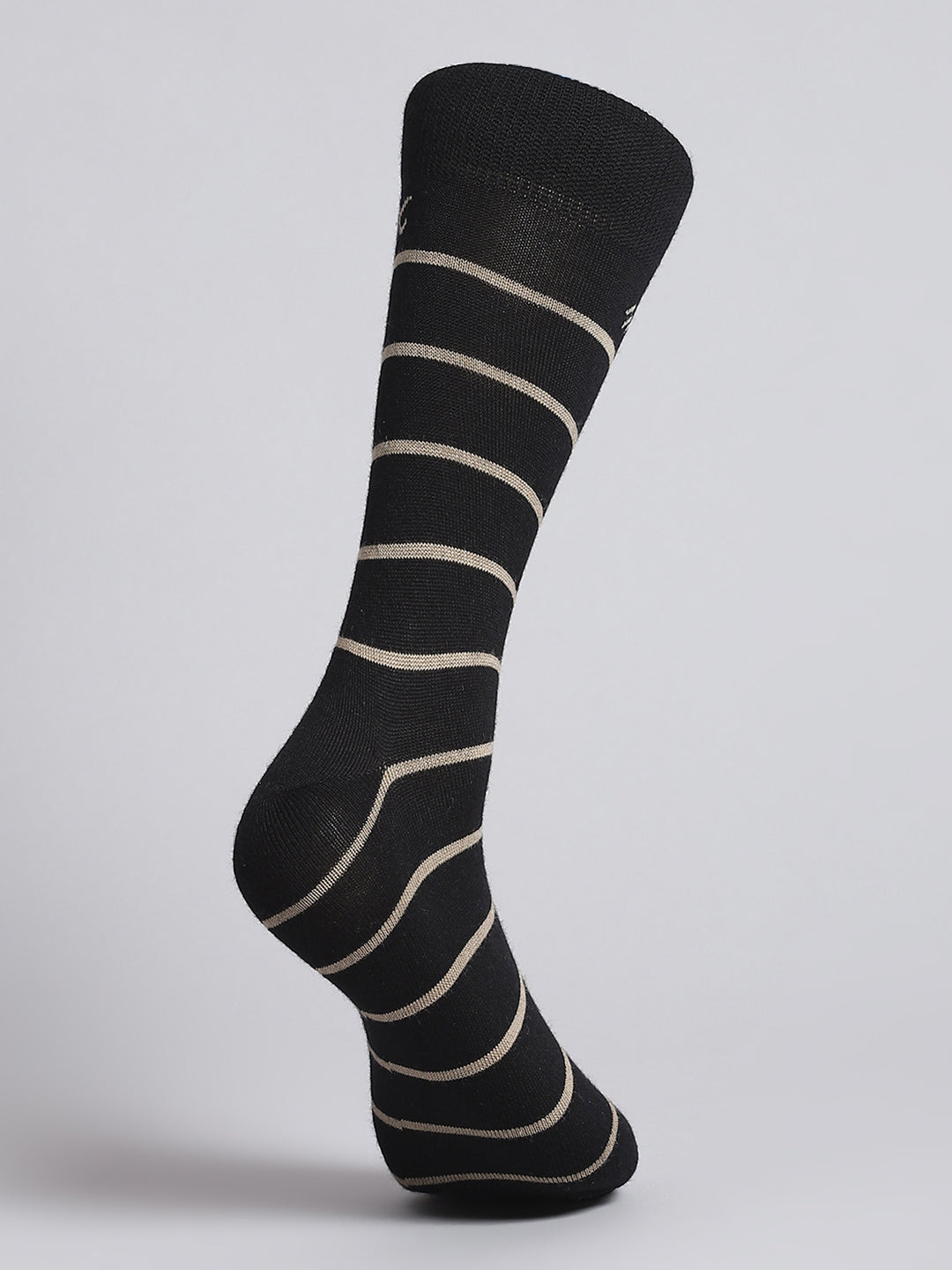 Men Pure Wool Stripe Mid Calf Length Socks (1 Pair)