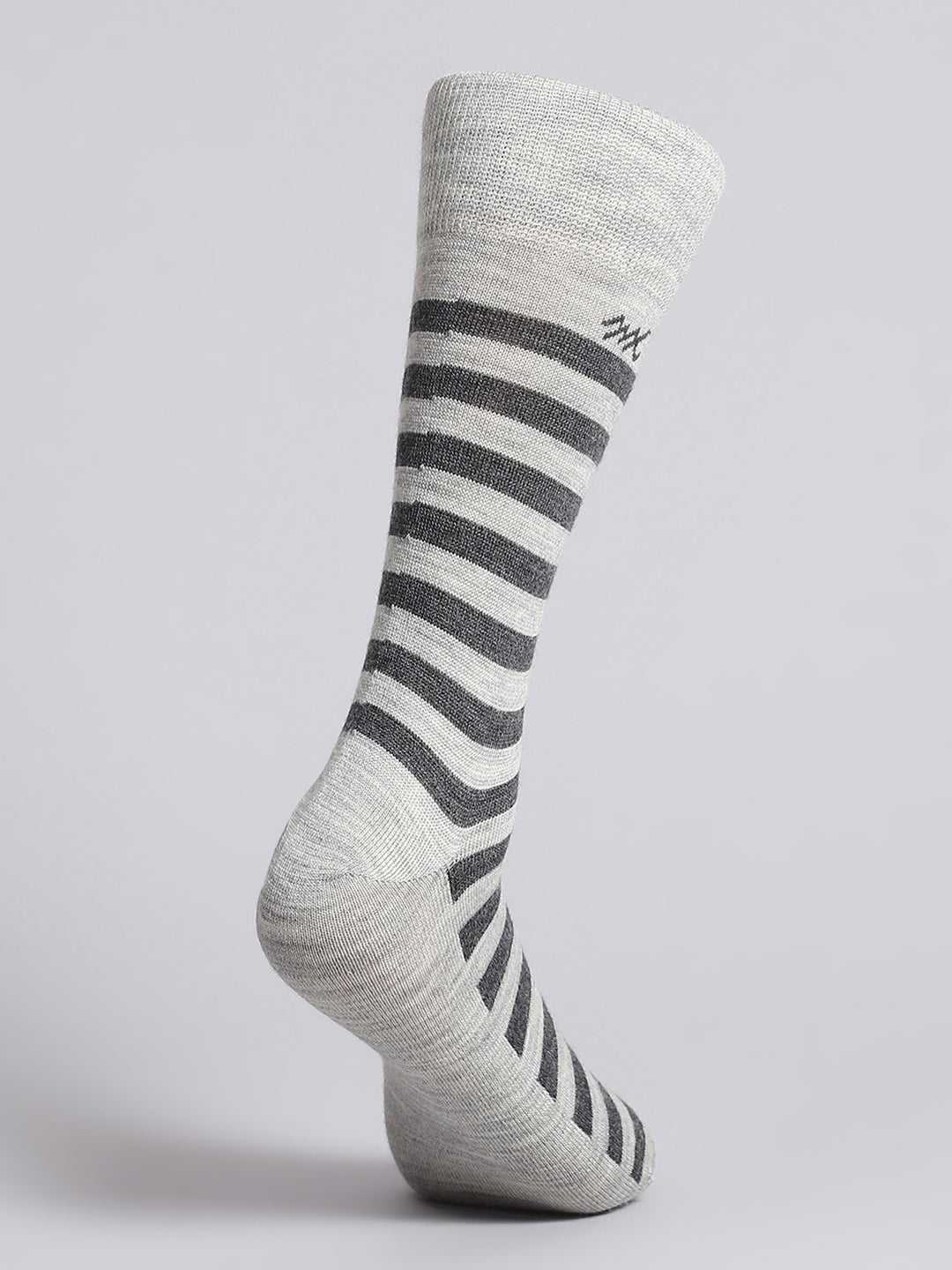 Men Pure Wool Stripe Mid Calf Length Socks (1 Pair)
