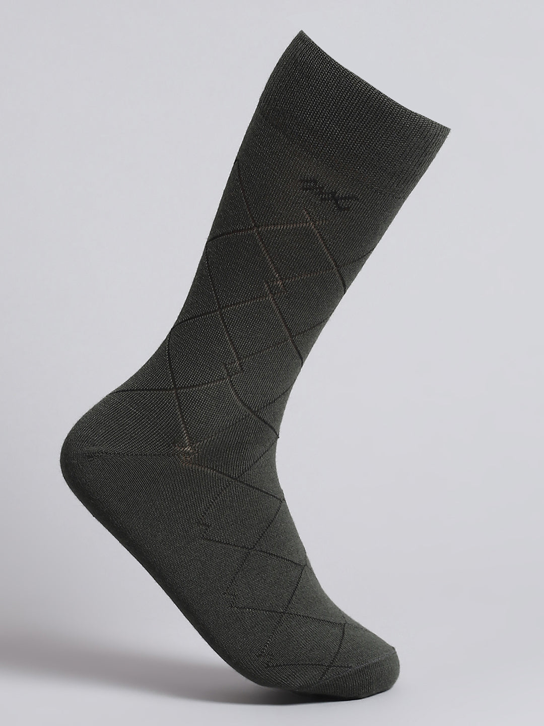Men Pure Wool Self Design Mid Calf Length Socks (1 Pair)