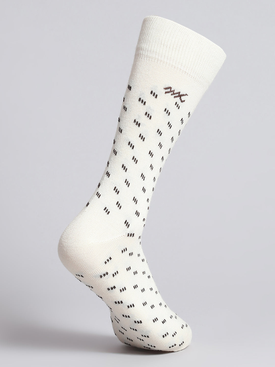 Men Pure Wool Printed Mid Calf Length Socks (1 Pair)