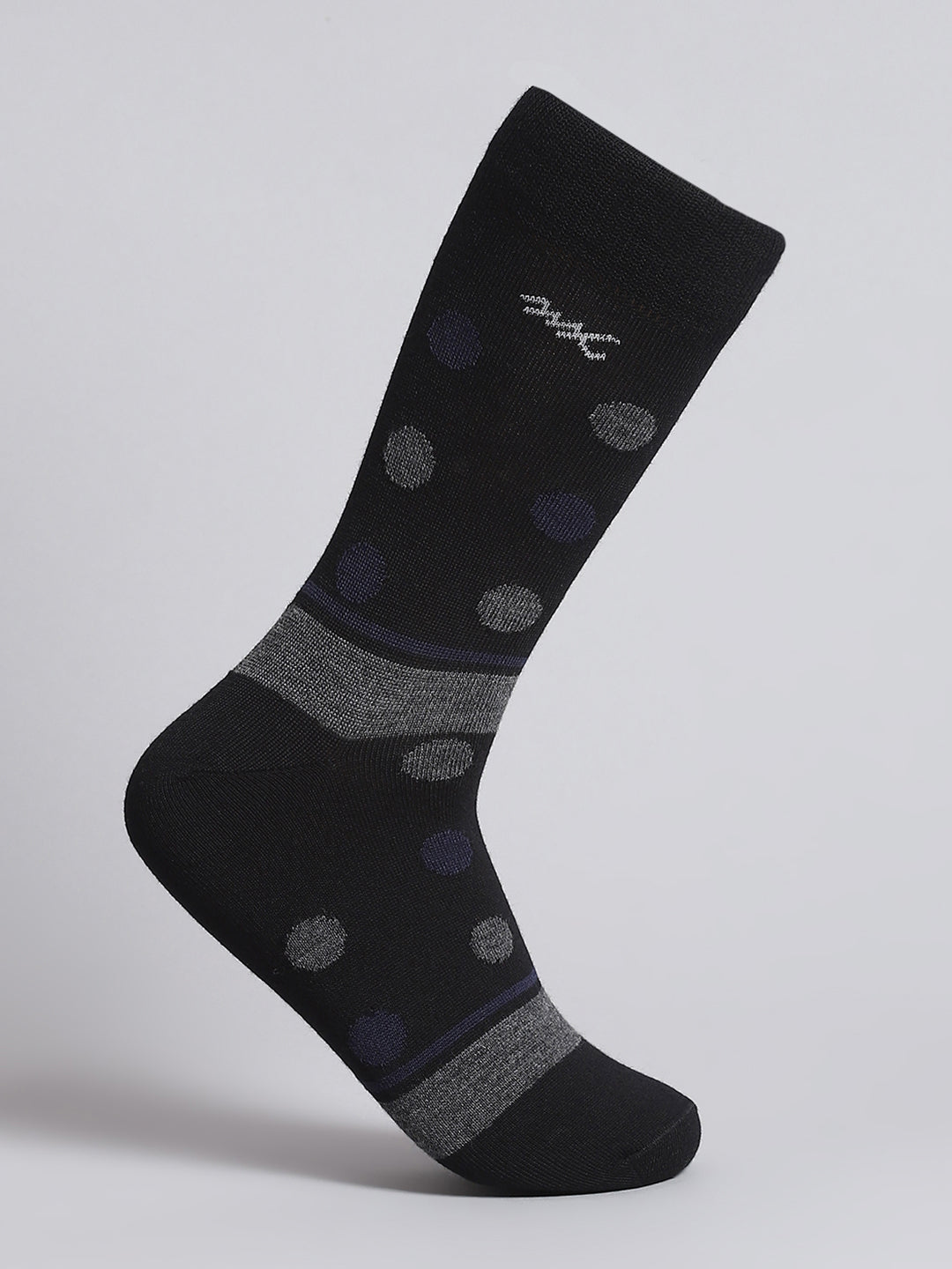 Men Pure Wool Printed Mid Calf Length Socks (1 Pair)