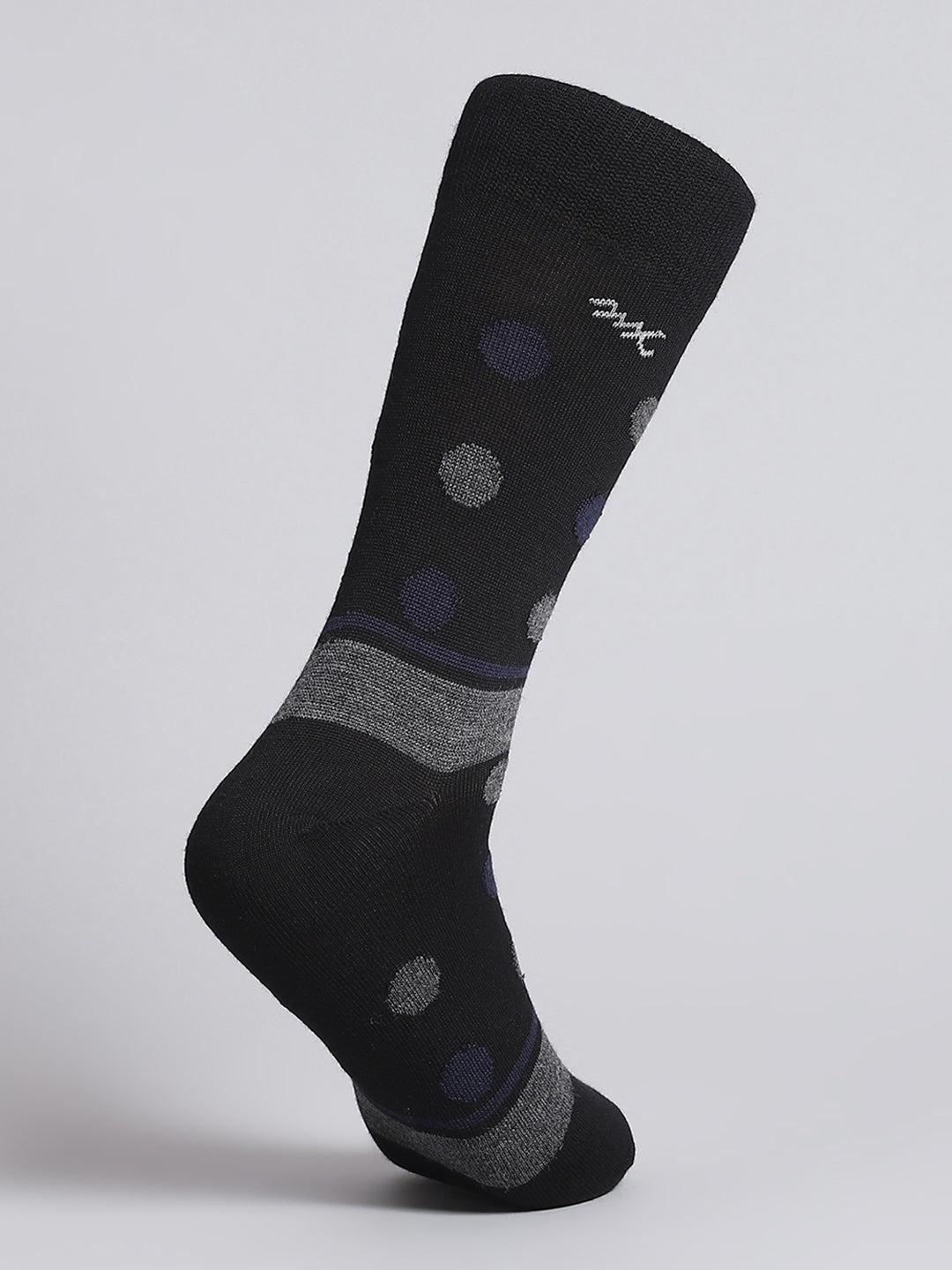 Men Pure Wool Printed Mid Calf Length Socks (1 Pair)