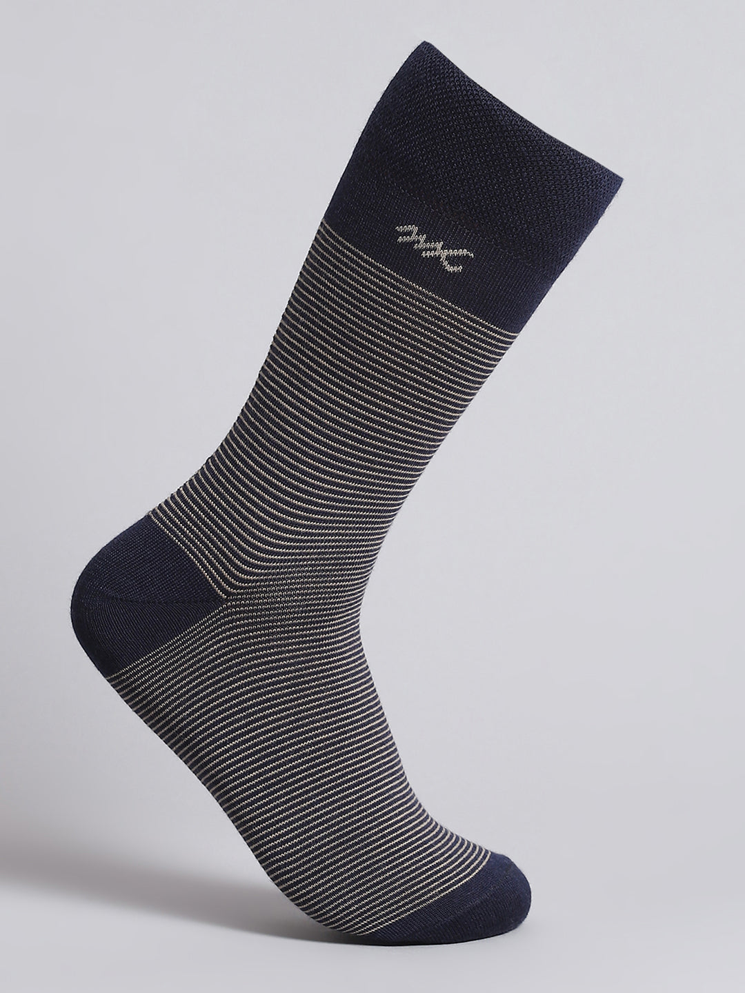 Men Pure Wool Stripe Mid Calf Length Socks (1 Pair)