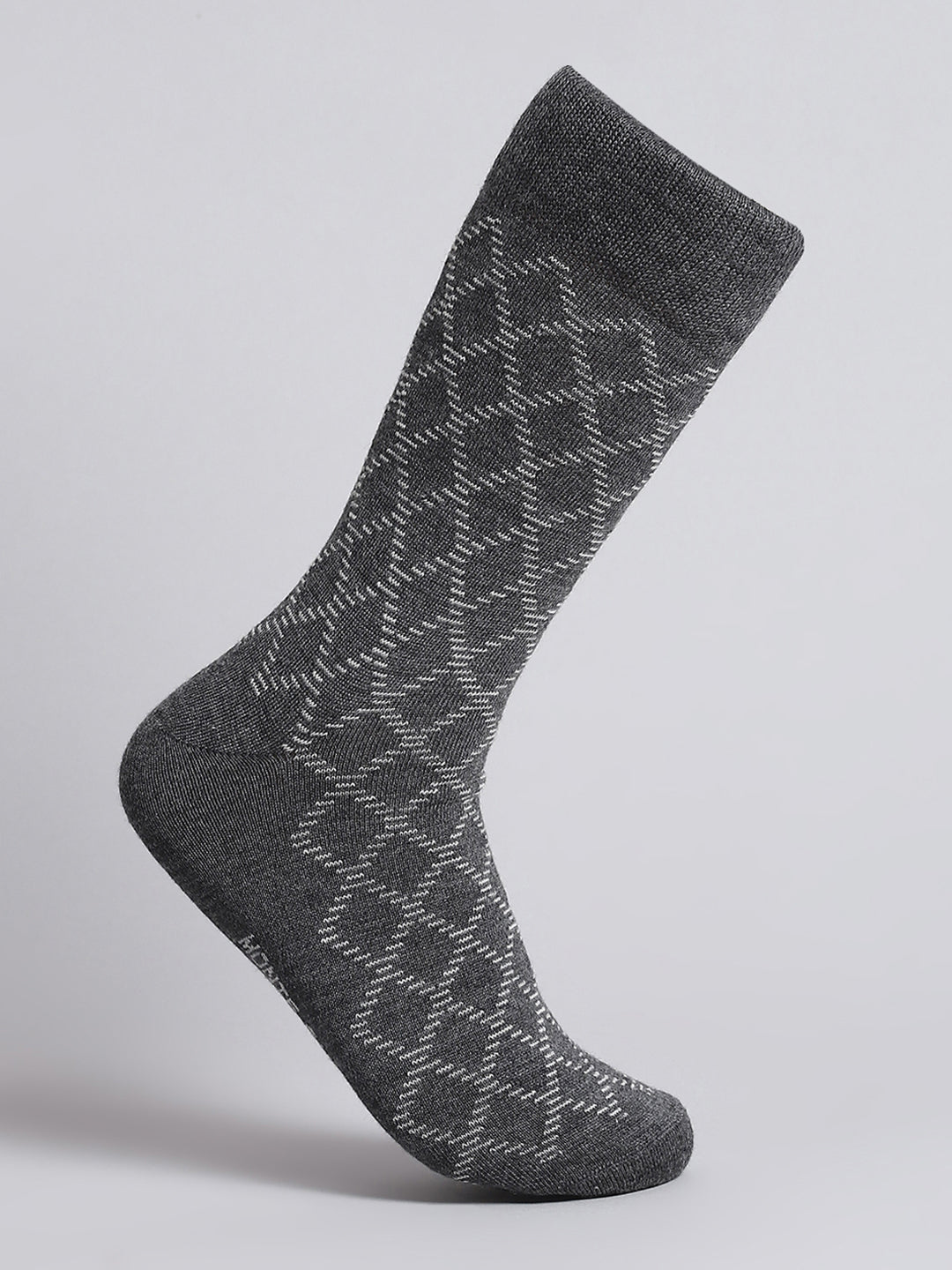 Men Pure Wool Self Design Mid Calf Length Socks (1 Pair)