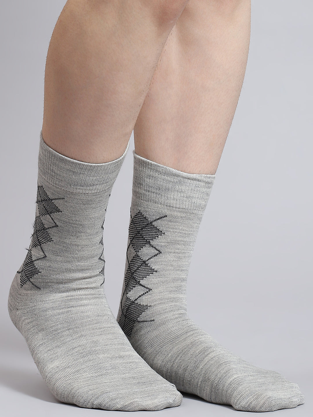 Men Pure Wool Self Design Mid Calf Length Socks (1 Pair)