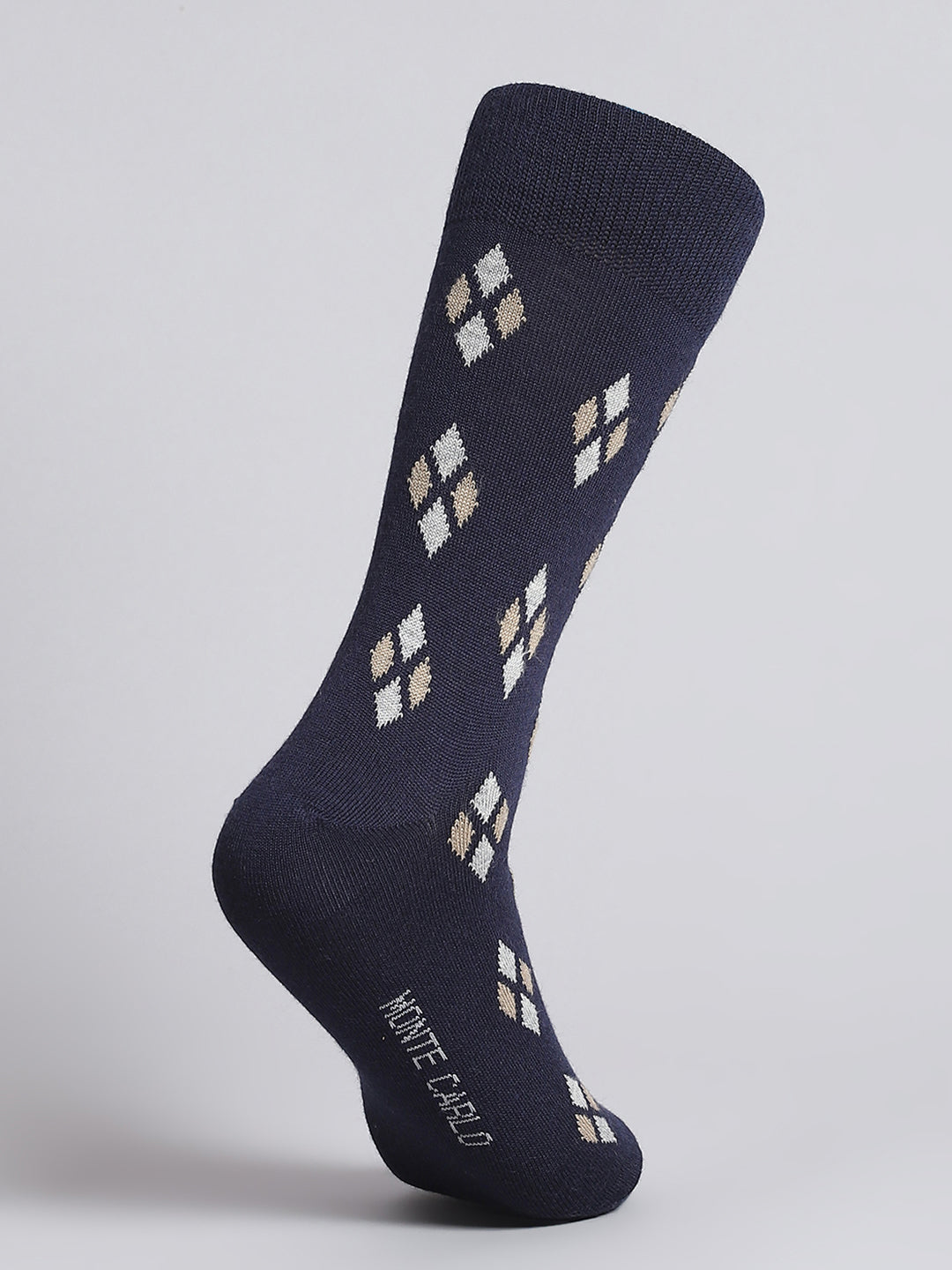 Men Pure Wool Printed Mid Calf Length Socks (1 Pair)