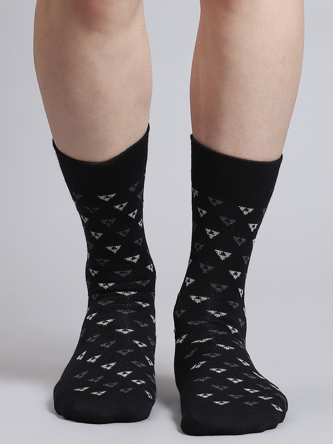 Men Pure Wool Self Design Mid Calf Length Socks (1 Pair)