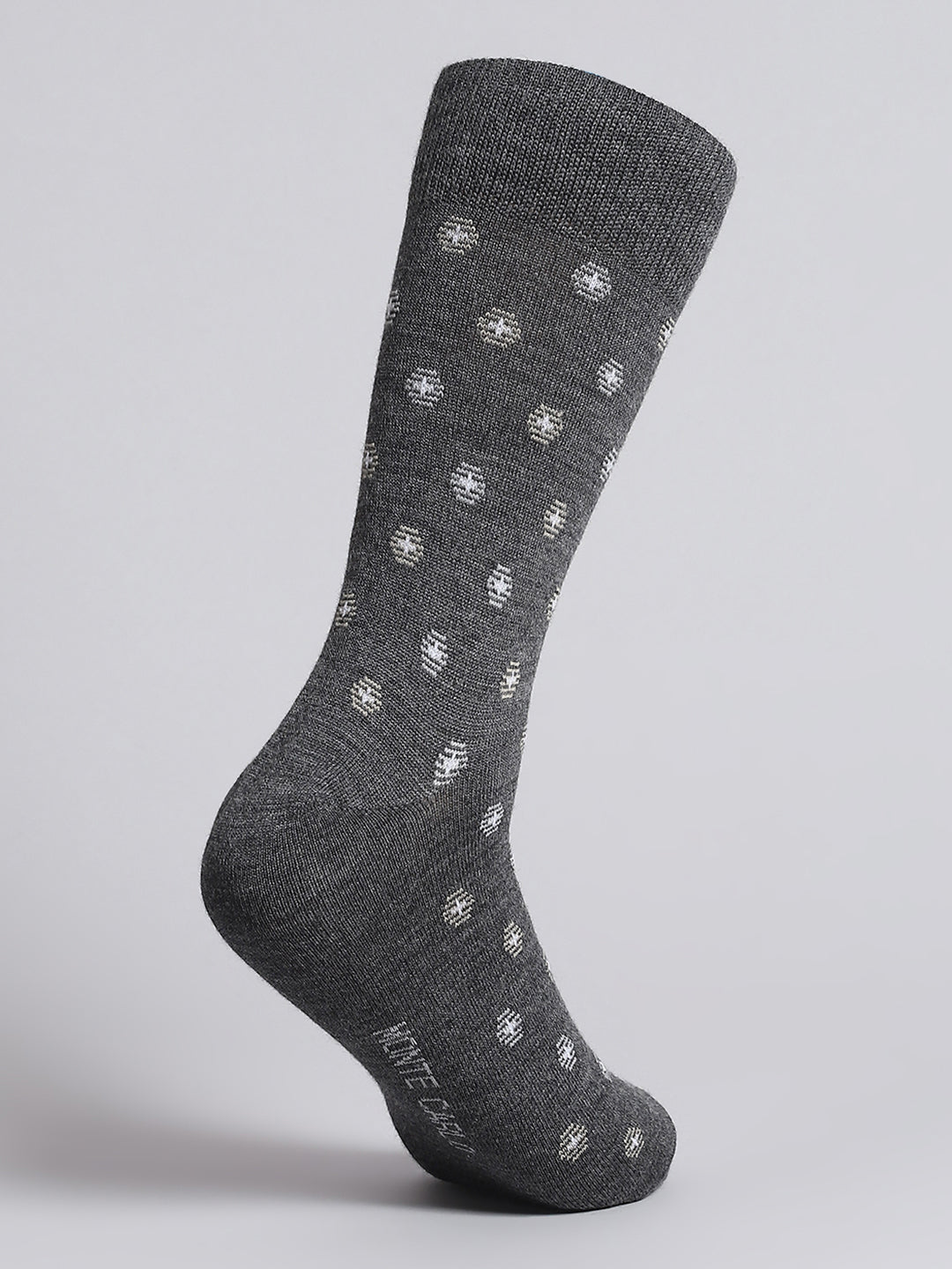 Men Pure Wool Printed Mid Calf Length Socks (1 Pair)