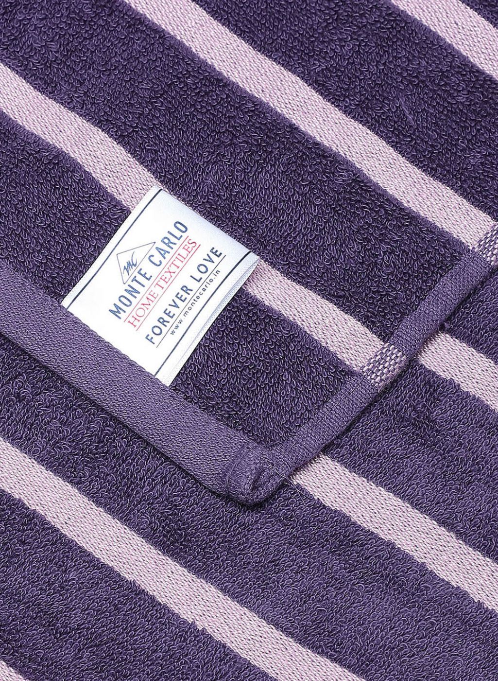 Purple & Pink Cotton 525 GSM Bath Towel (Pack of 2)