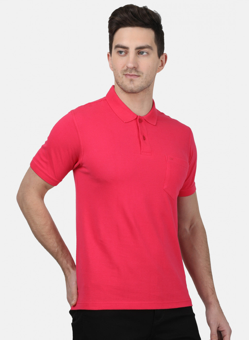 Mens Pink Plain T-Shirt